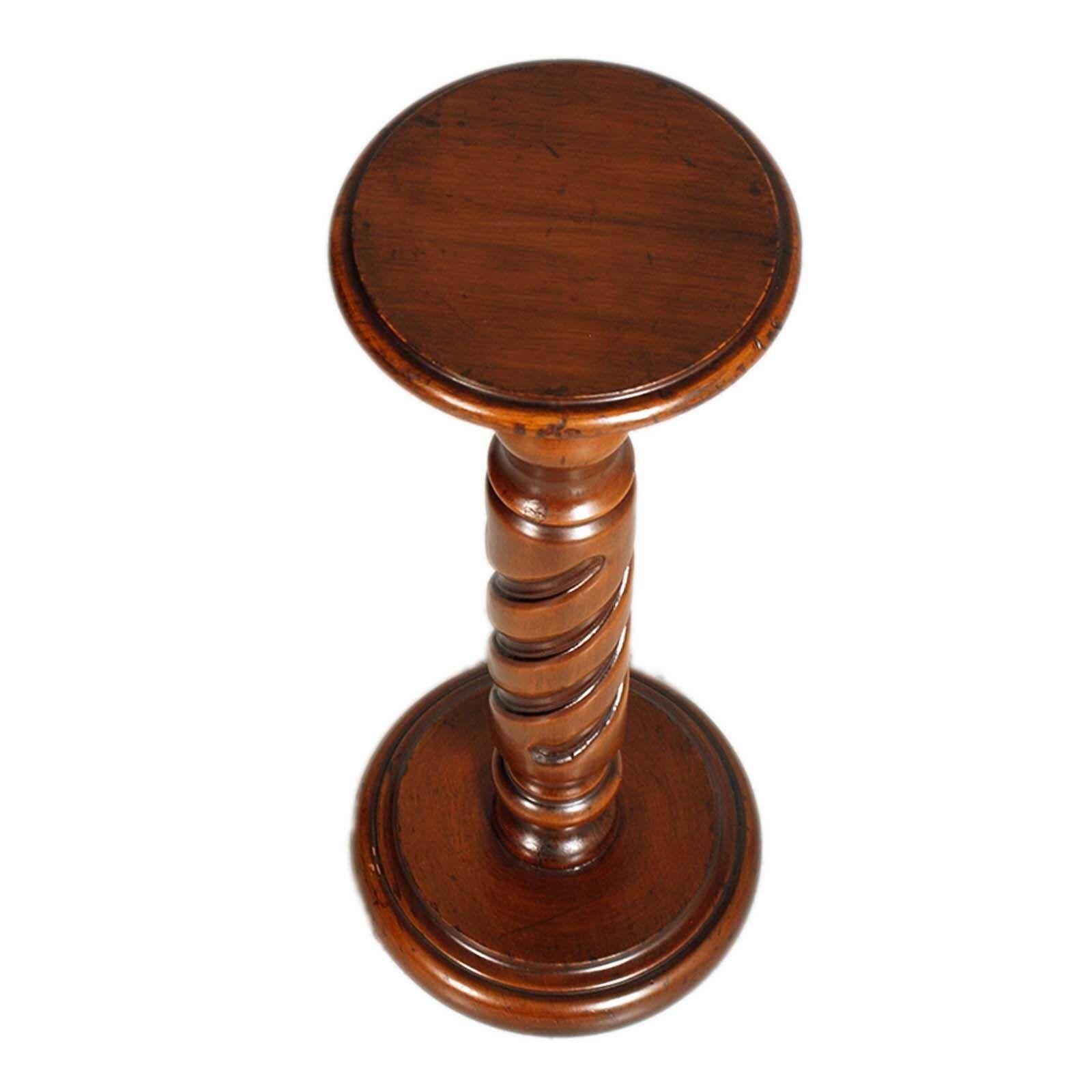 Twisted Walnut Column For Vase, Bust Holder Or Sculpture, 1940s, Gothic Style photo Home Decor