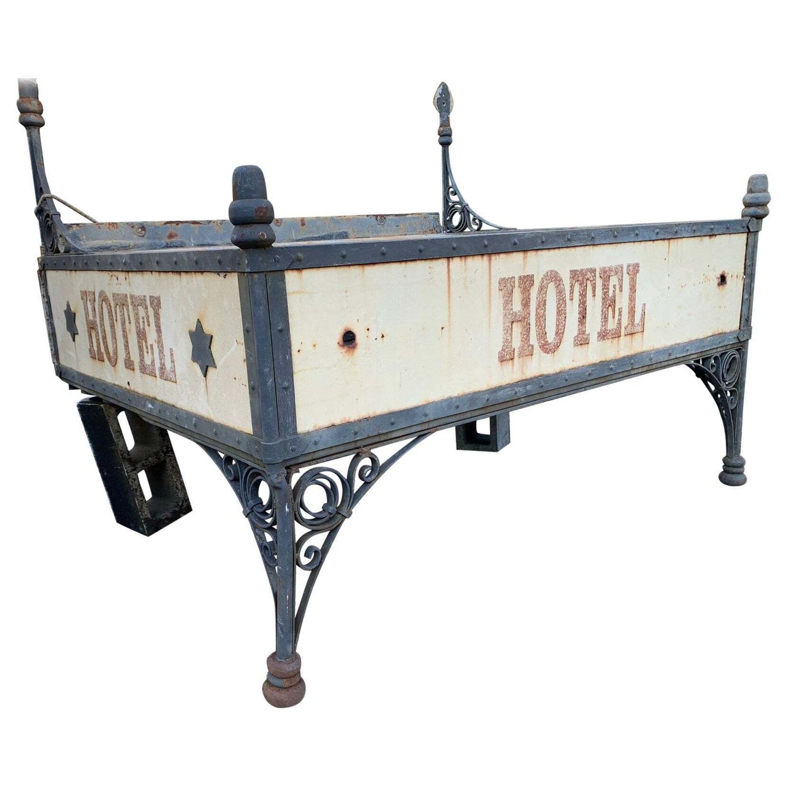 Old Hotel Entrance Canopy In Wrought Iron And Cast Iron, Italy