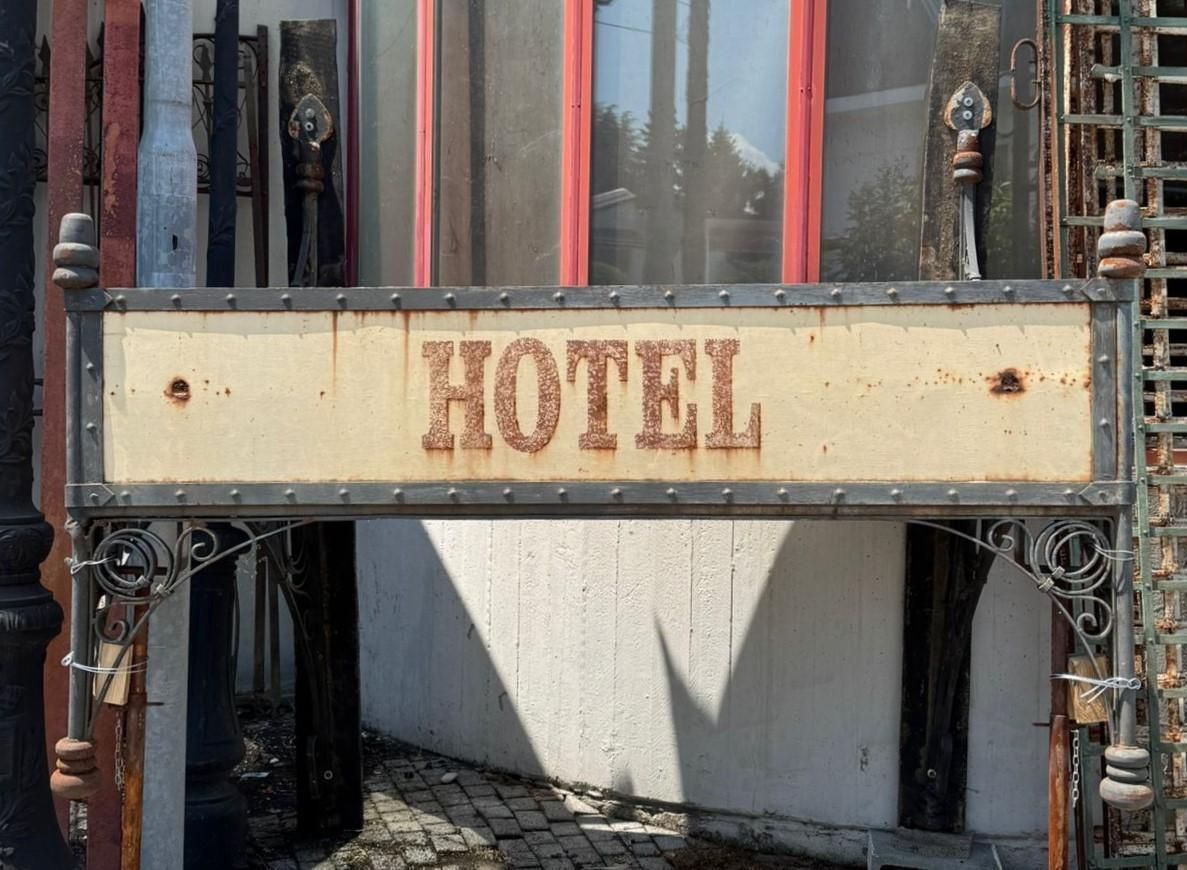 Old Hotel Entrance Canopy In Wrought Iron And Cast Iron, Italy photo Home Fixtures