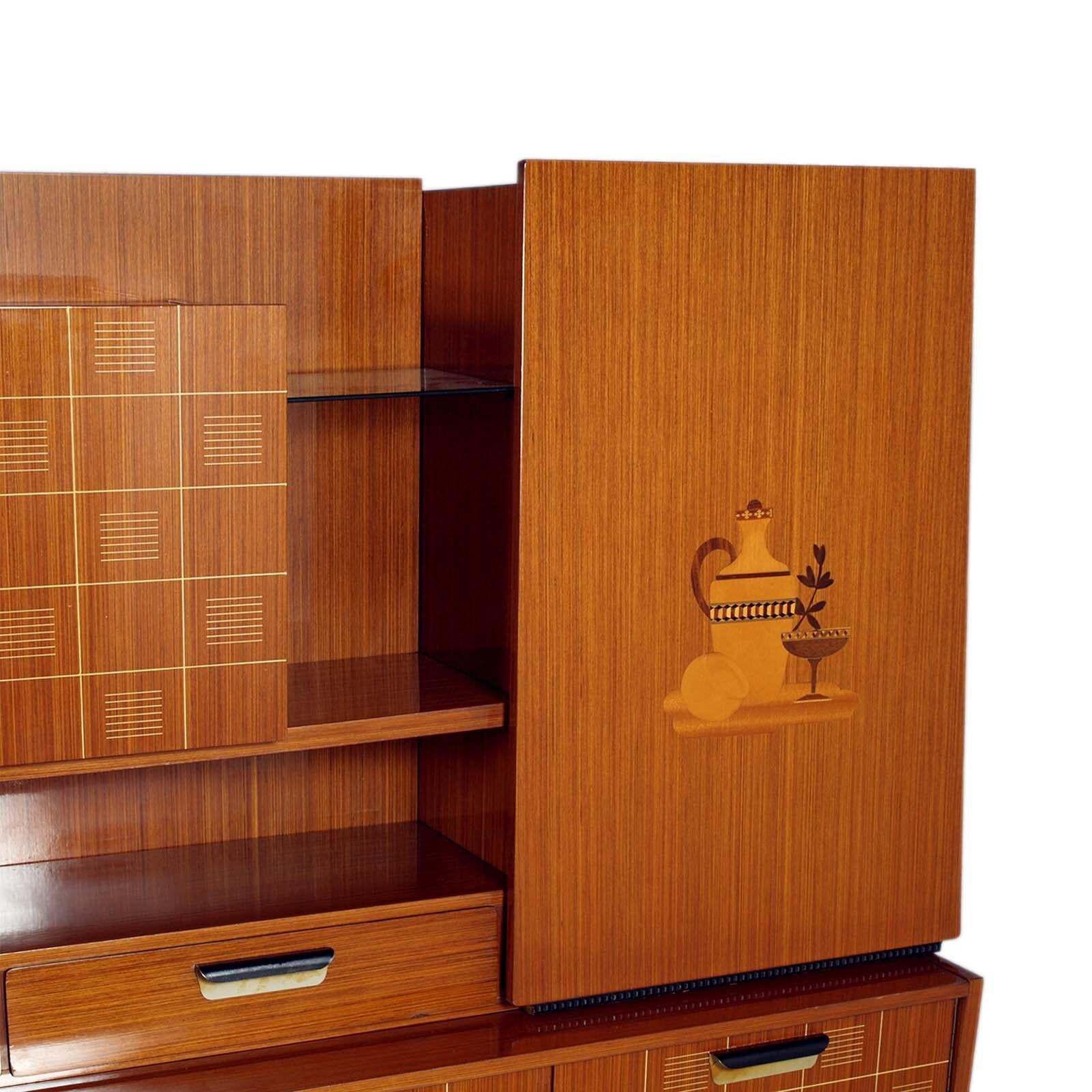 1960s Sideboard La Permanente Mobili Cantù In Veneered Rosewood With Maple Inlay photo Furniture