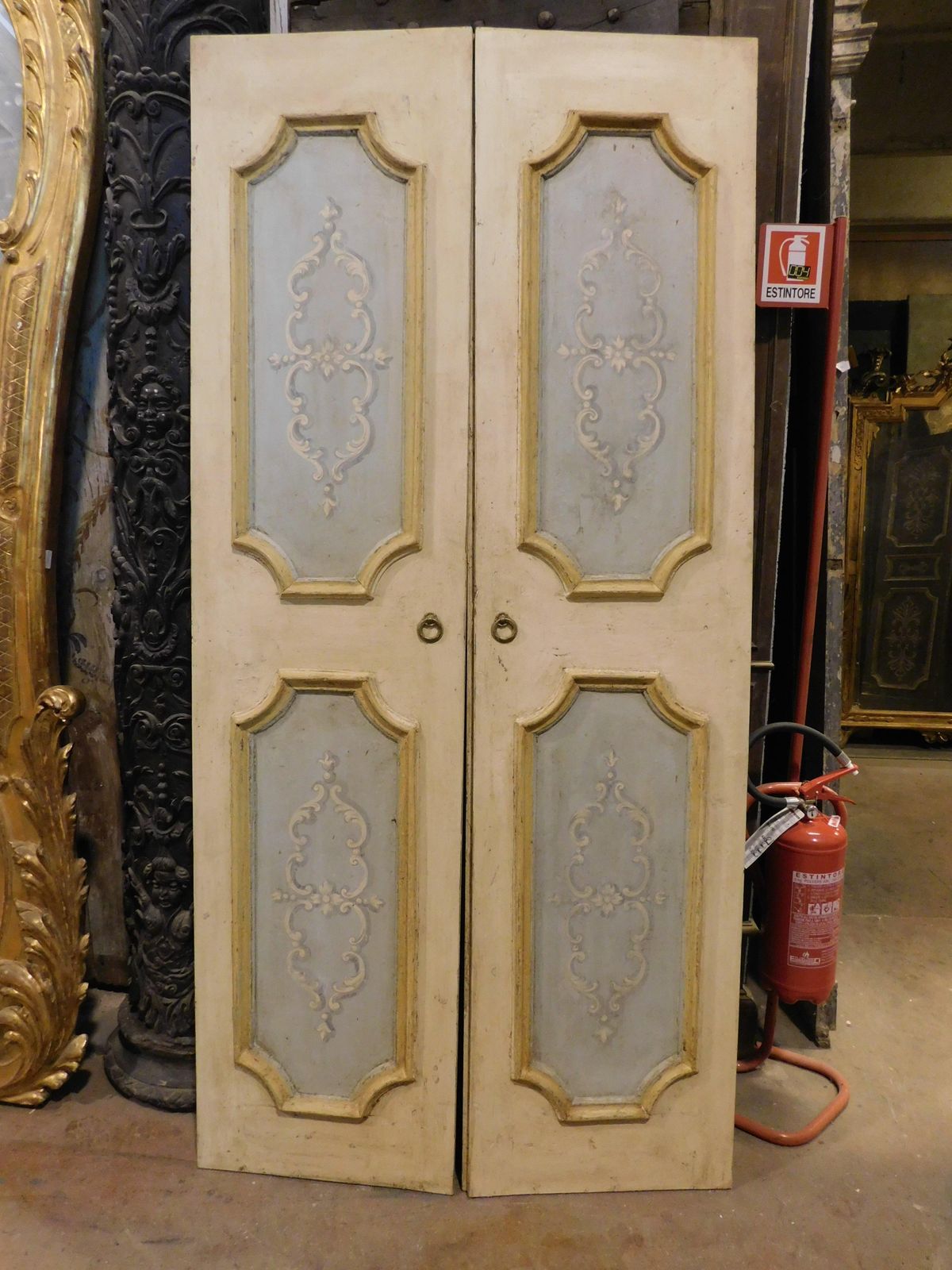 N. 2 Double Doors In Lacquered And Painted Wood, Two Leaf, Italy photo furniture