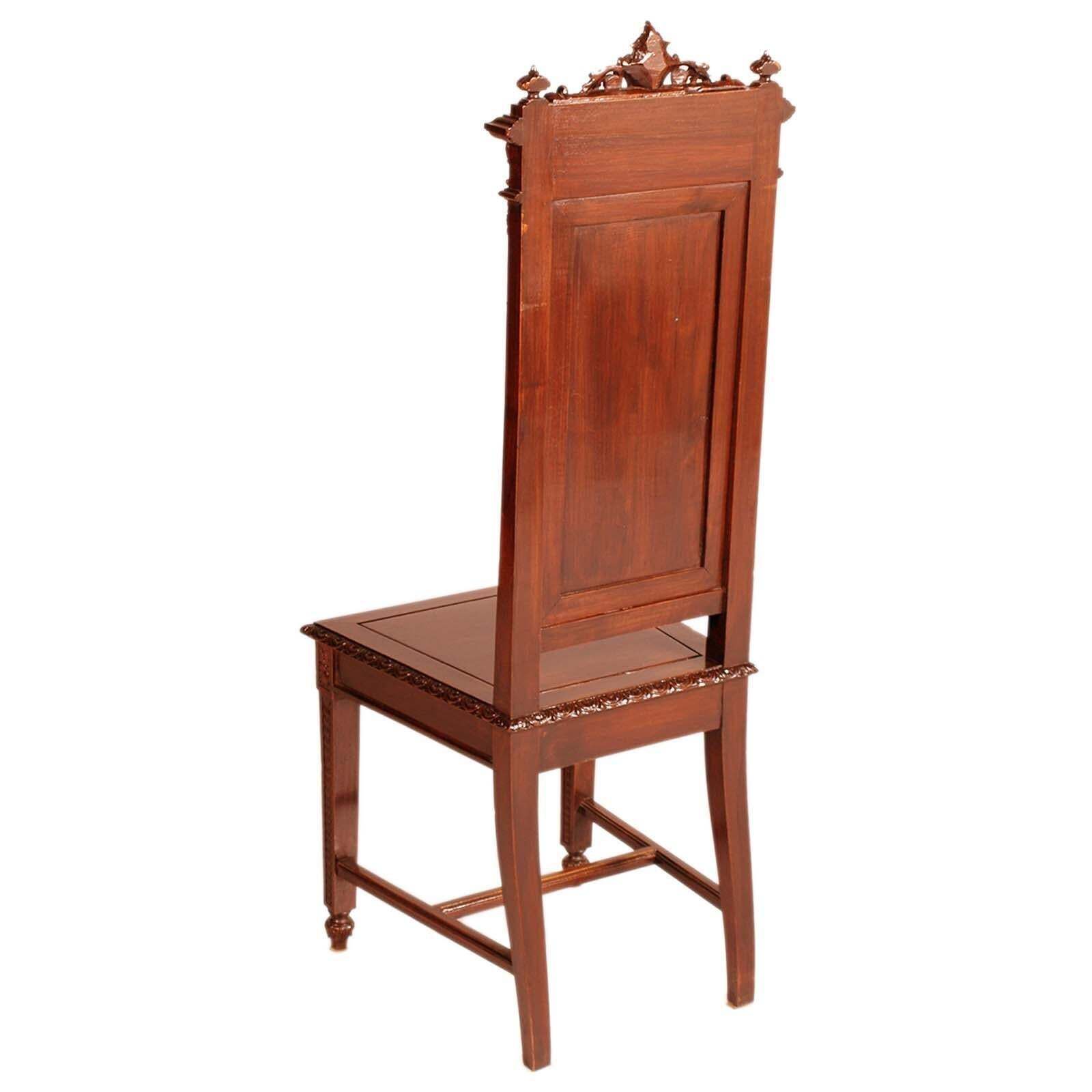 Early 20th Century Pair Eclectic Venice Chairs In Walnut By Testolini Frères photo Furniture