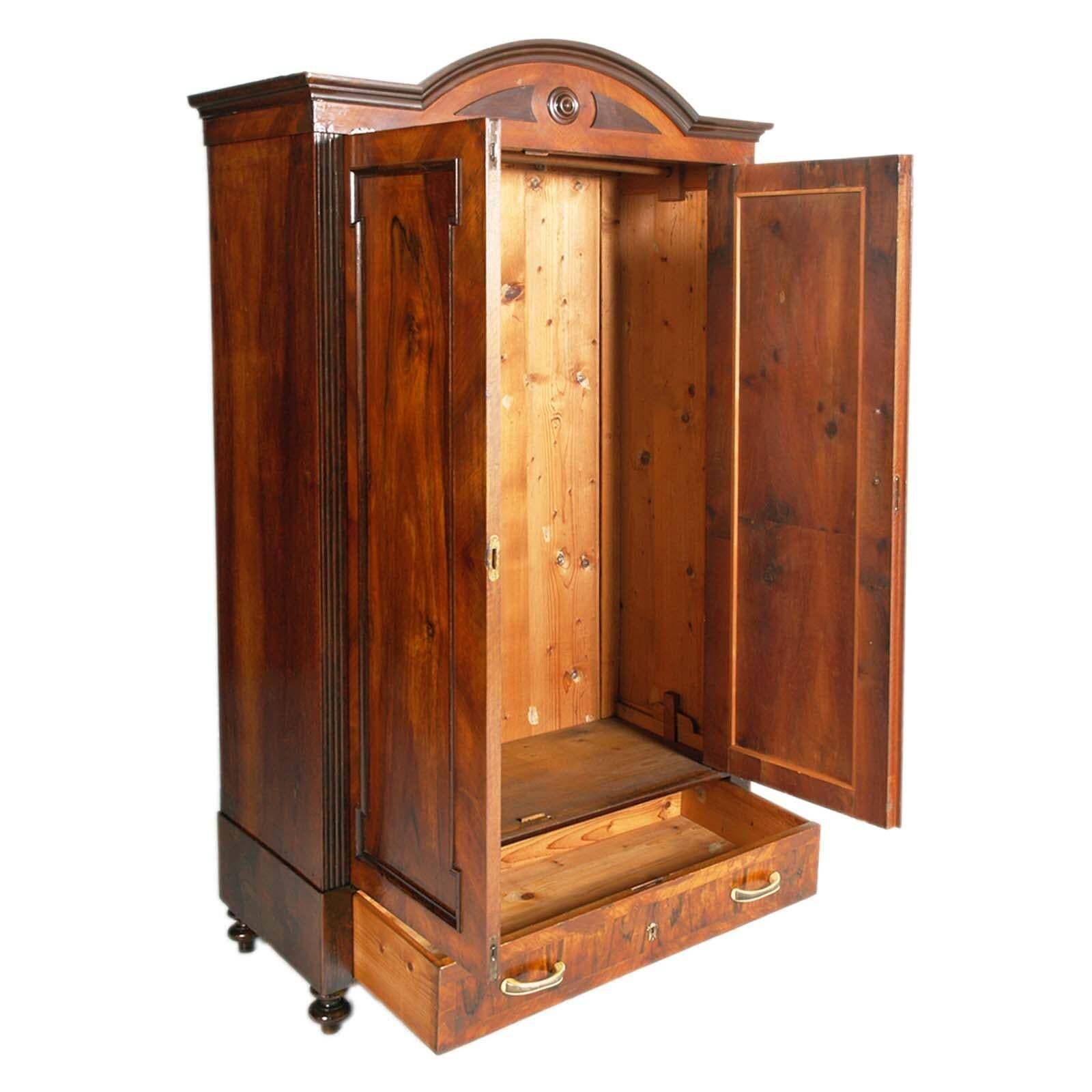 19th Century Wien Neoclassical Wardrobe , In Walnut , Walnut Veneer, Polished photo for sale