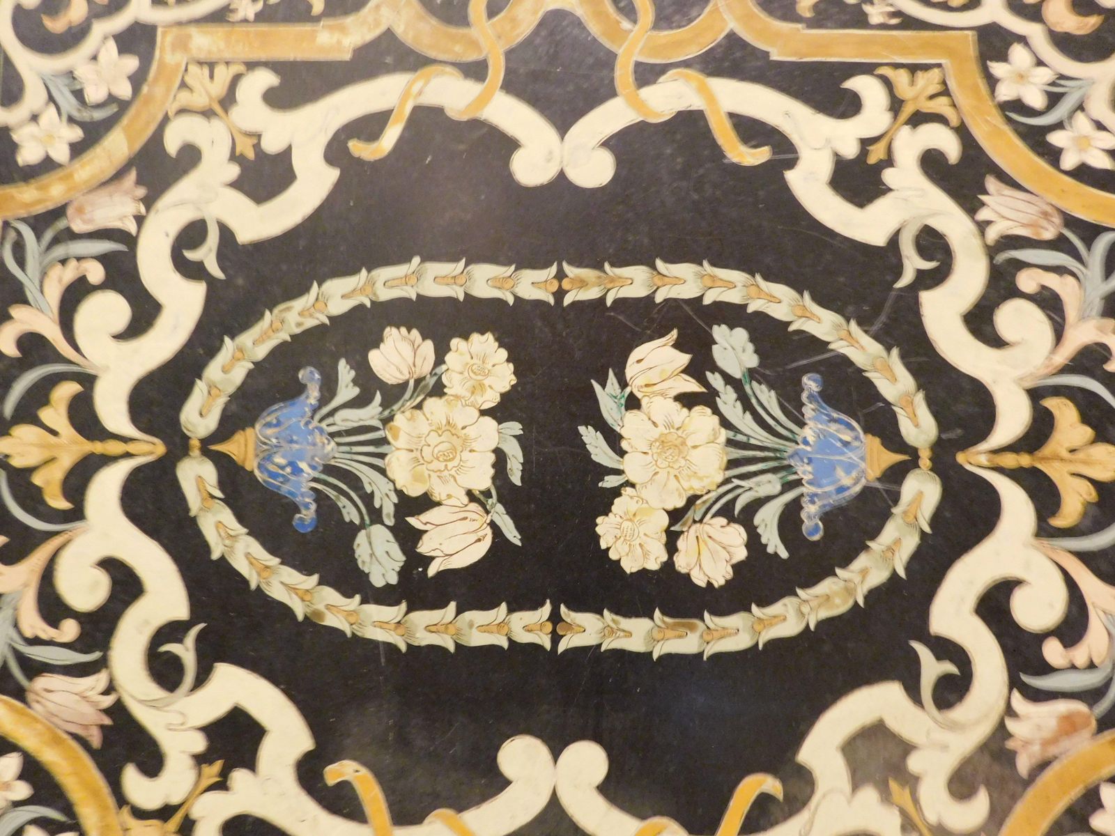 photo furniture Inlaid Panel In Scaiola, Table Top With Rich Inlays, Rome Italy