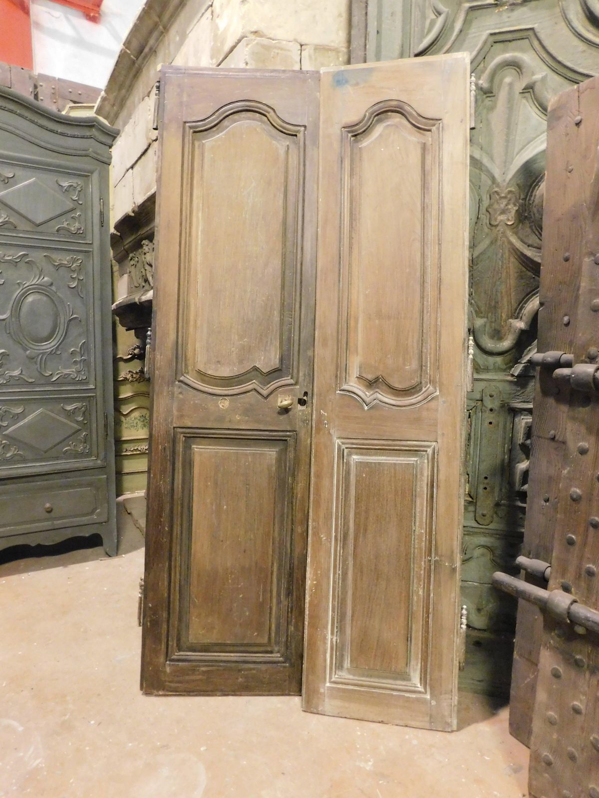 Set Of 7 Double Wing Doors, Carved In Walnut, Italy photo furniture