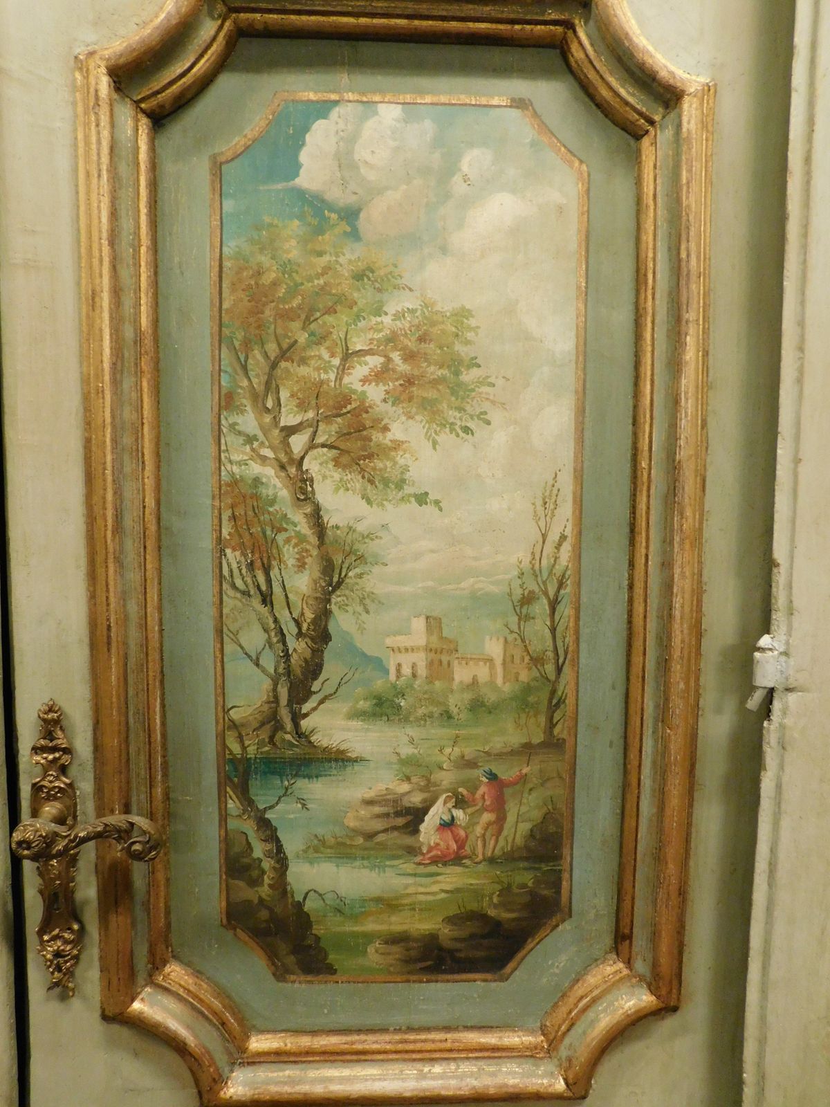N.2 Double Doors In Richly Painted Wood, Lacquered Back, Italy photo 17618.0