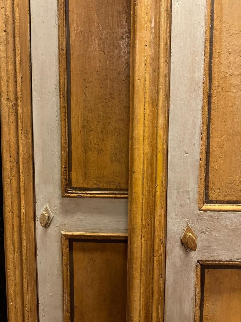 Set Of 3 Internal Doors In Lacquered Wood With Frame, Italy photo Home Fixtures