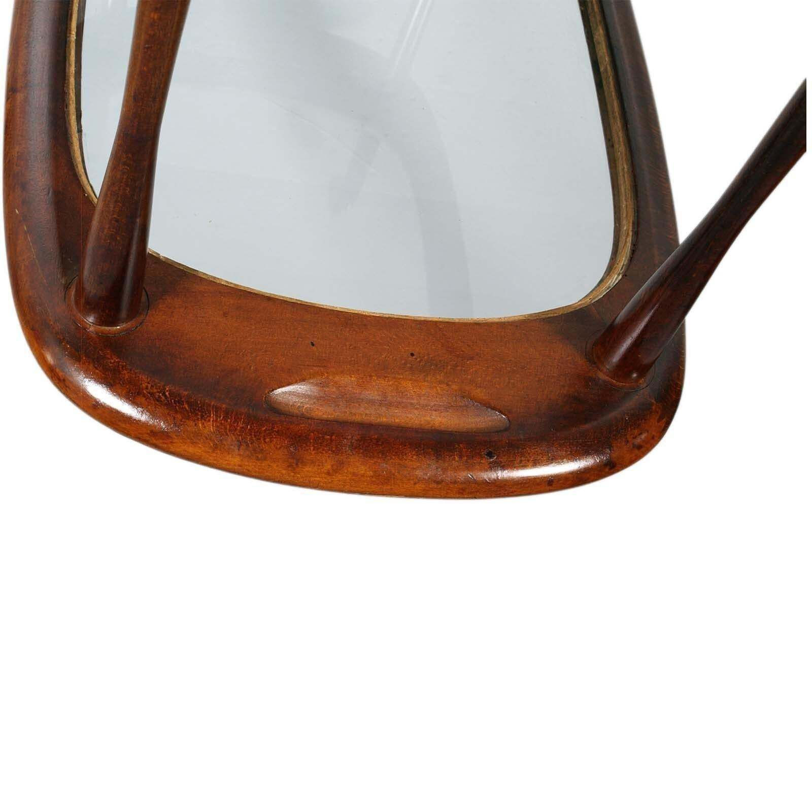 Mid Century Bar Cart By Cesare Lacca For Cassina, In Teack Whis Two Cristal Tops photo buy