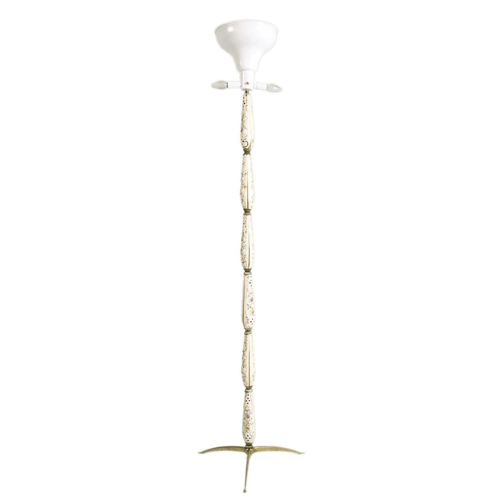 Floor Lamp Gio Ponti Attributed, Bronze Stem, Inserts Ceramic Sesto Fiorentino photo furniture