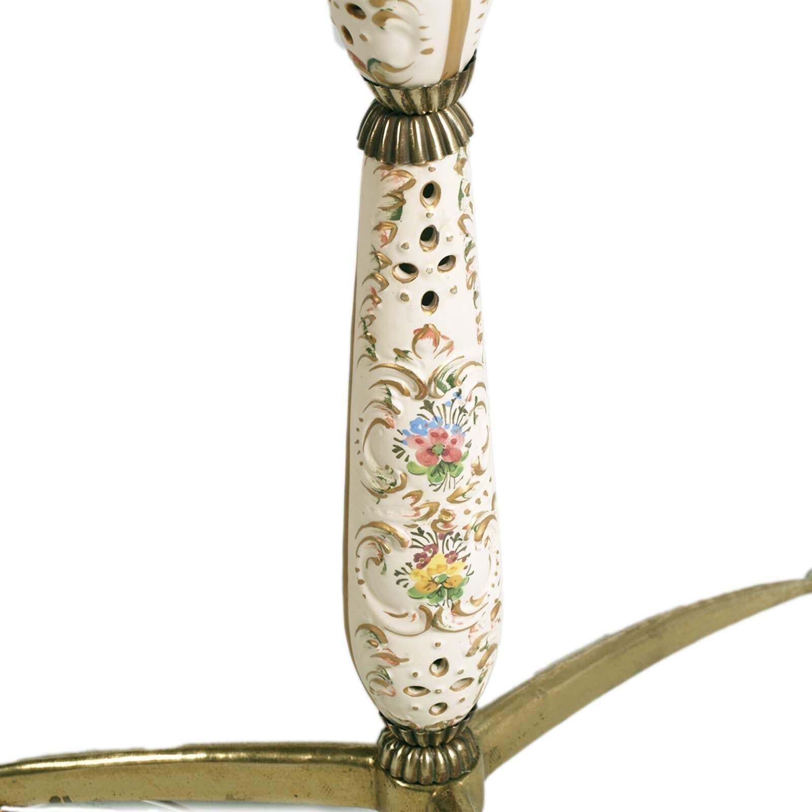 Floor Lamp Gio Ponti Attributed, Bronze Stem, Inserts Ceramic Sesto Fiorentino photo buy