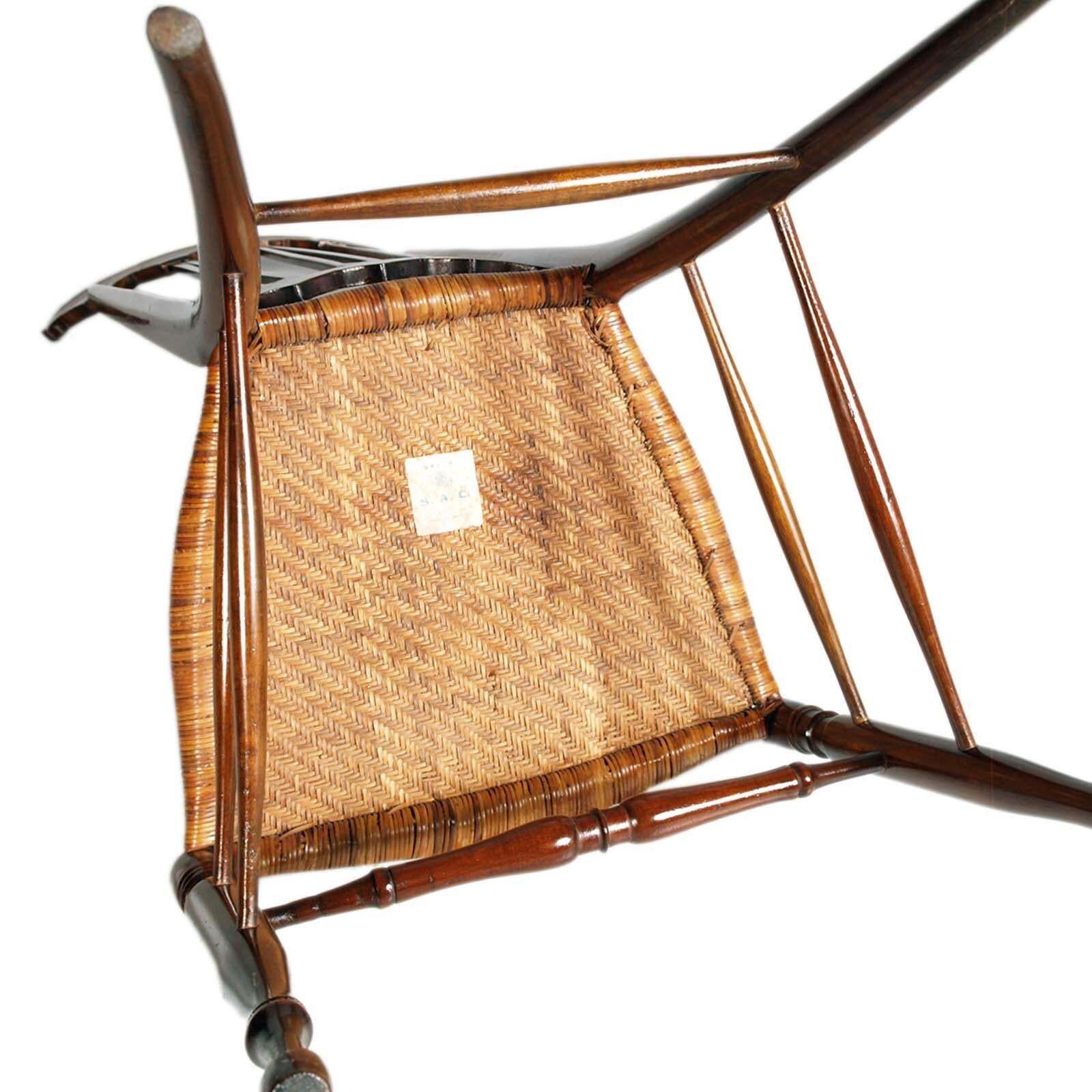Iconic Mid Centuryp Pair High Back Chairs By Sac, Giò Ponti Style, All Originals photo 7217.0