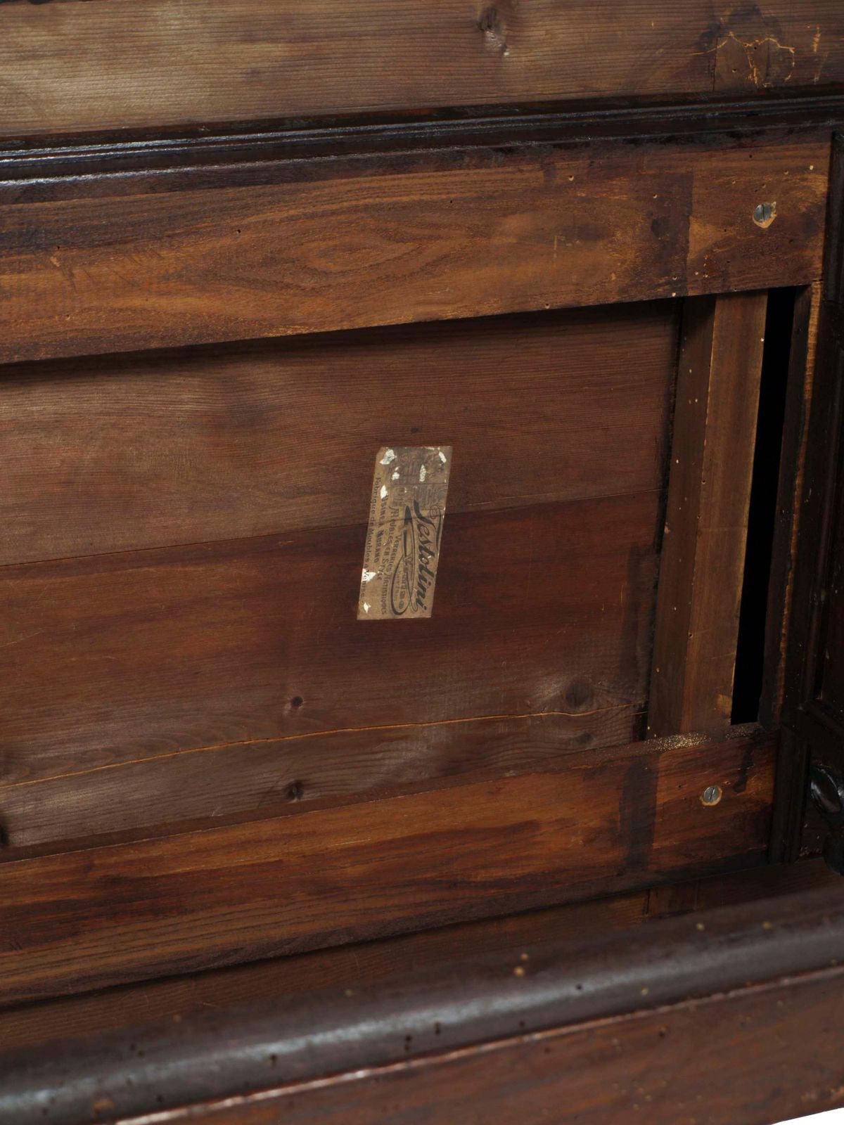 Late 19th Century Table, Writing Desk Hand Carved Walnut By Testolini & Salviati photo vintage