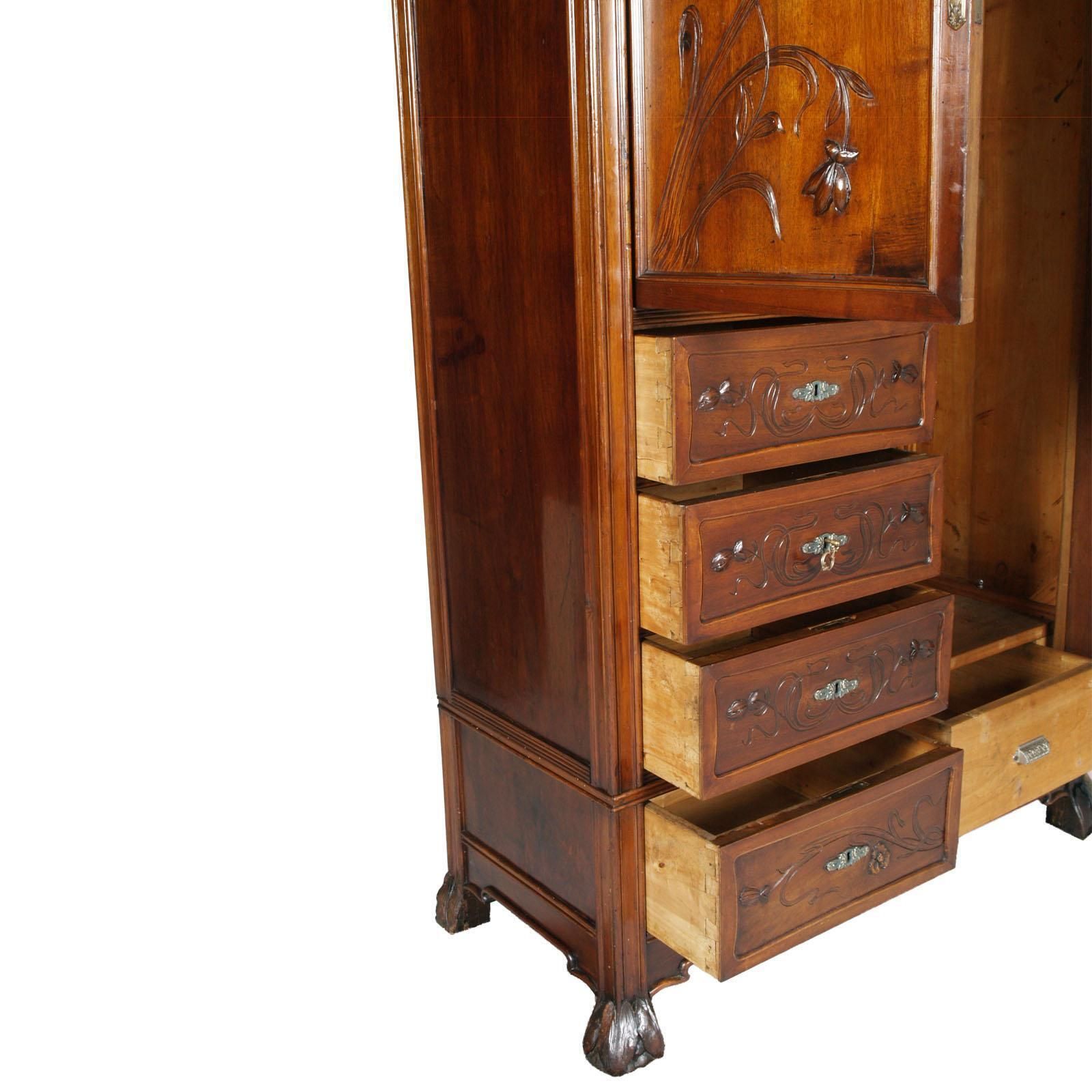 photo for sale Art Nouveau, Wardrobe , Chest Of Drawers By Vincenzo Cadorin Venezia In Walnut