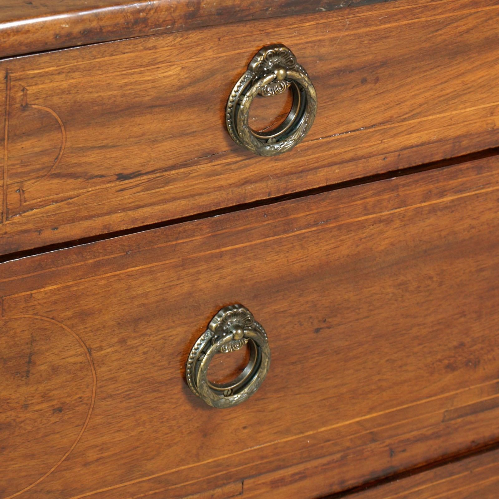17th Century Lombard Piedmont Area, Chest Of Drawers, Inlaid Walnut Wax Polished photo buy