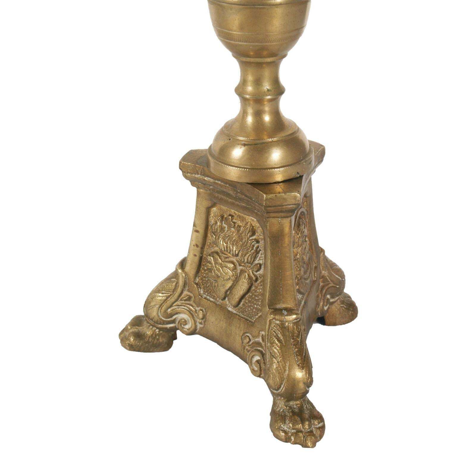 17th Century Antique Original Lampholder Candelabrum In Gilt Bronze photo 3073.0