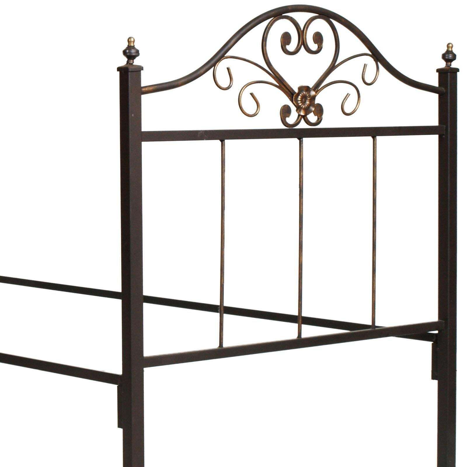 1960s Italian Art Nouveau Single Bed In Painted Wrought Iron, Golden Parts photo for sale