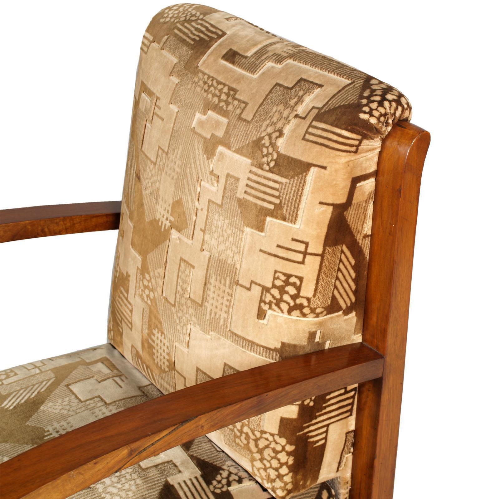 Early 20th Century, Pair Italy Art Deco Armchairs, Fortunato Depero Attributet photo vintage