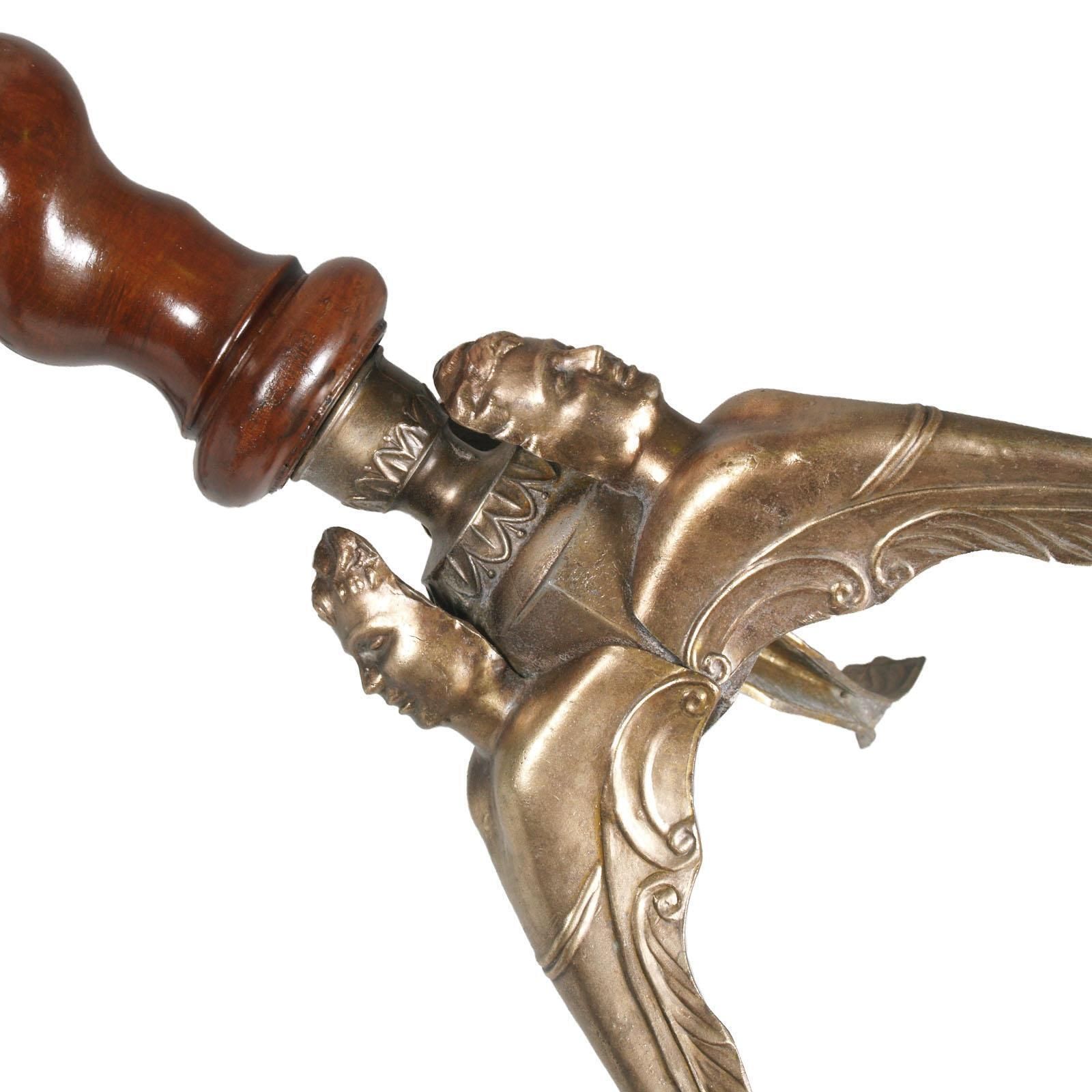 photo for sale 18th Century Baroque Column Pedestal , Feline Legs Bronze Tripod And Three Faces