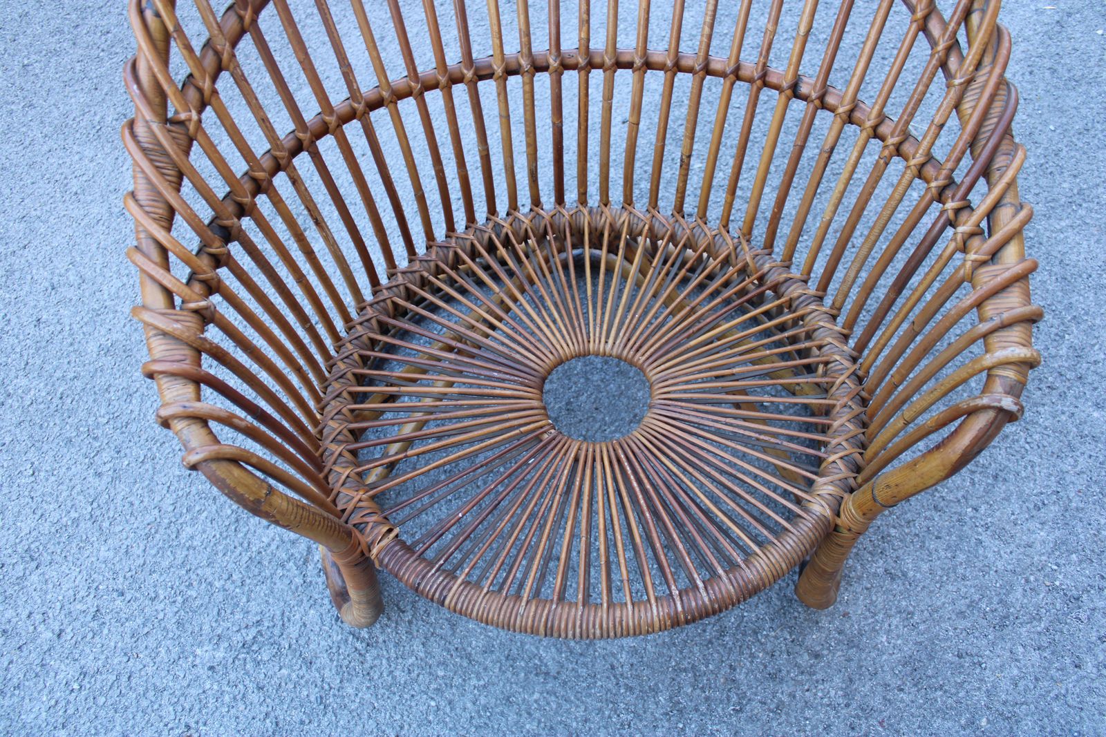 Curved Bamboo Armchair Frigerio 1950s Italian Design photo Furniture