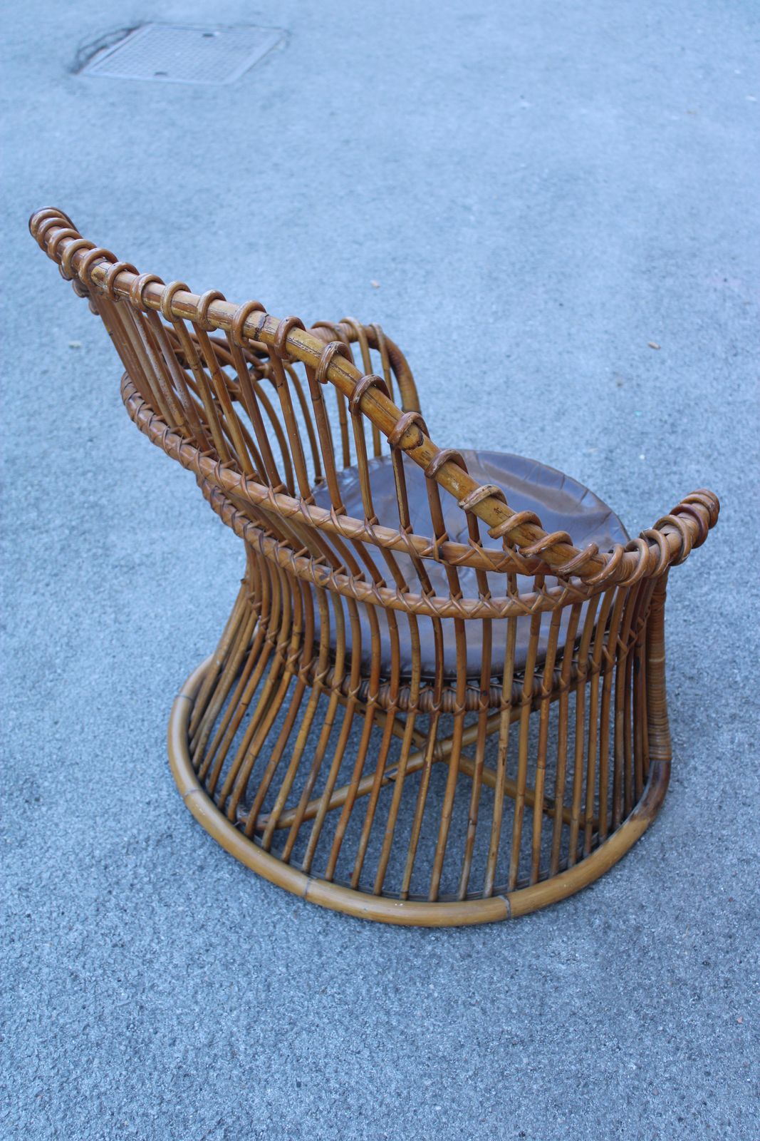 Curved Bamboo Armchair Frigerio 1950s Italian Design photo 1912.0