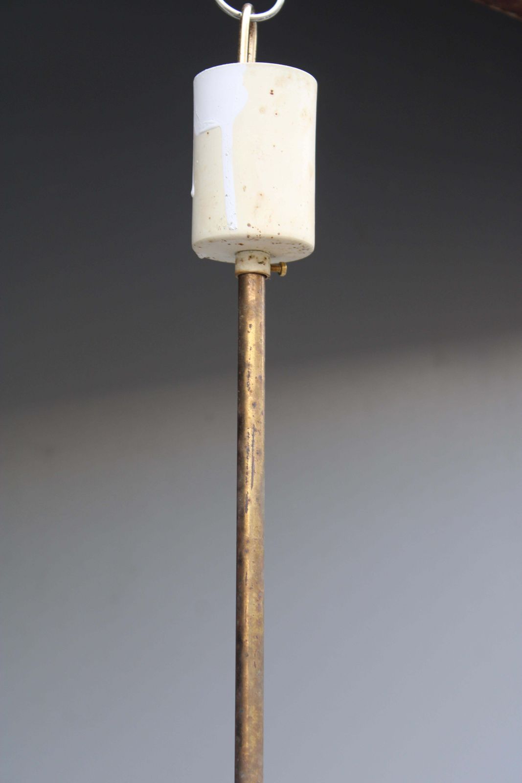 Vistosi 1950s Murano Glass Pendant Chandelier Brass Rod photo vintage