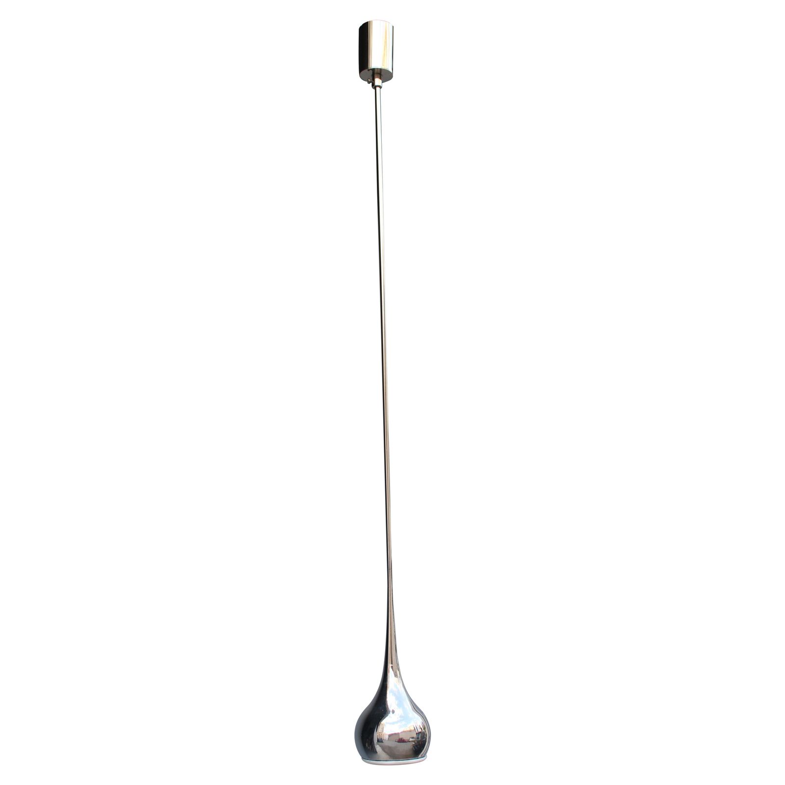Minimal Esperia Chromed Metal Trumpet Chandelier 1970s