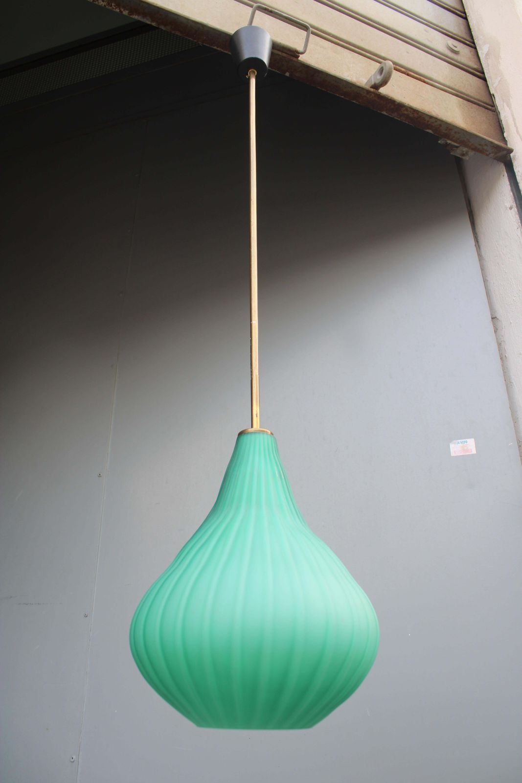 photo furniture Vistosi Chandelier Green Color Murano Glass And Brass 1950s