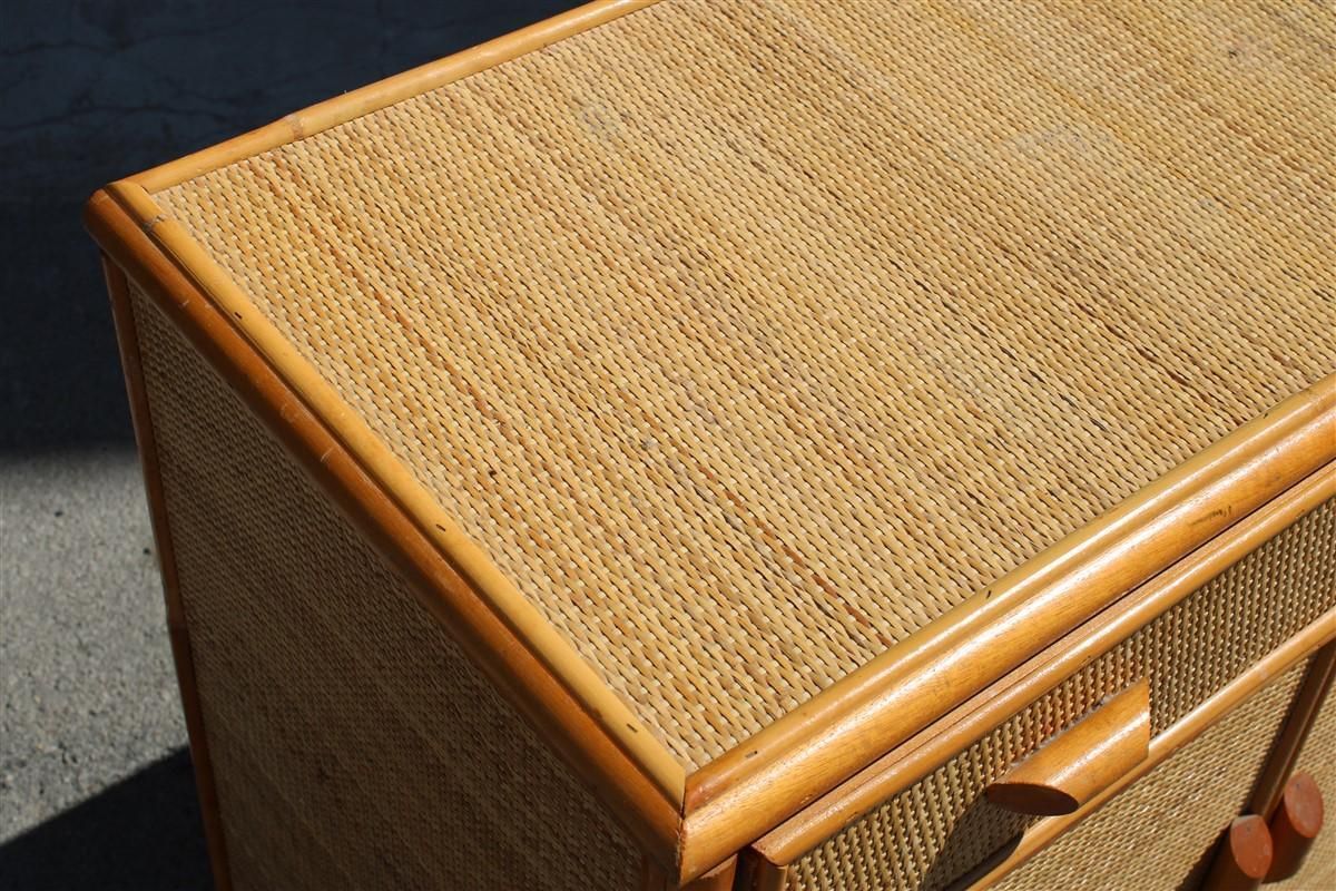 Cabinet  Buffet Made Entirely By Hand In The 1950s In Italy Bamboo Drawers photo vinterior