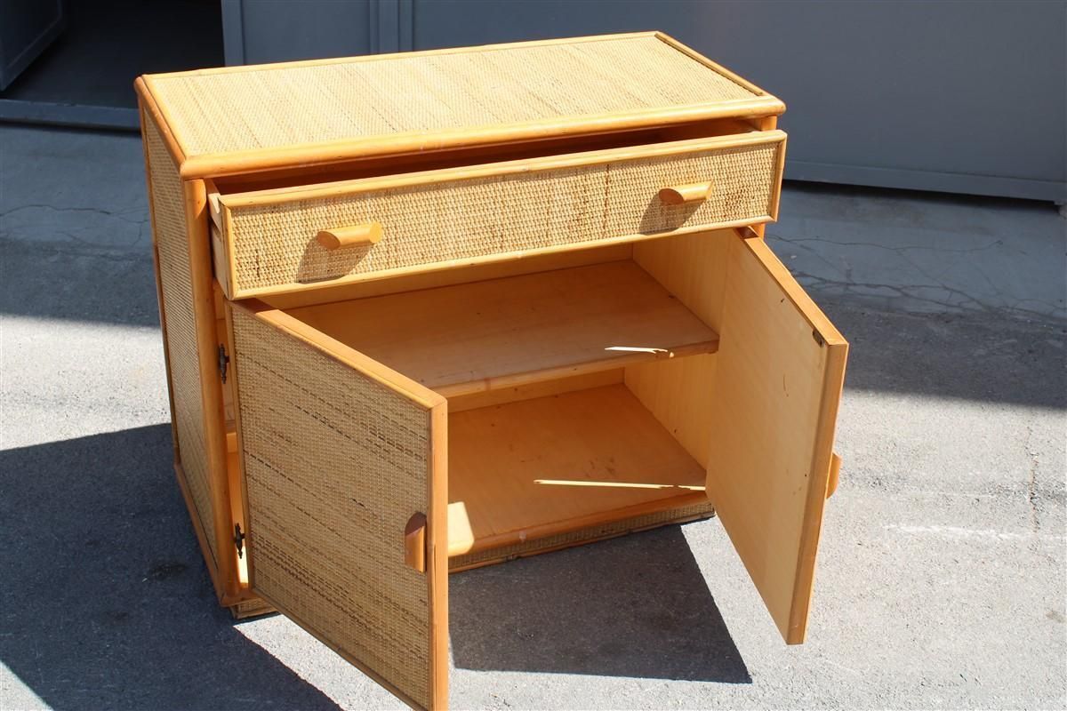 Cabinet  Buffet Made Entirely By Hand In The 1950s In Italy Bamboo Drawers photo vintage
