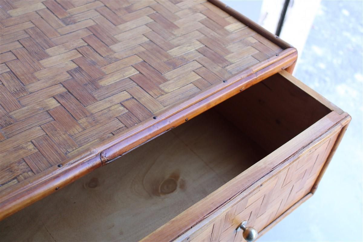 photo furniture Midcentury Chest Of Drawers In Bamboo Brass Italian 1950s