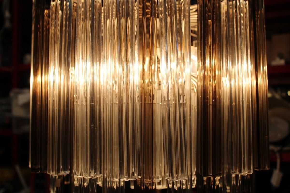 photo vinterior Venini Quadrifogio Italia 1970s Round Chandelier Chromed Metal Structure