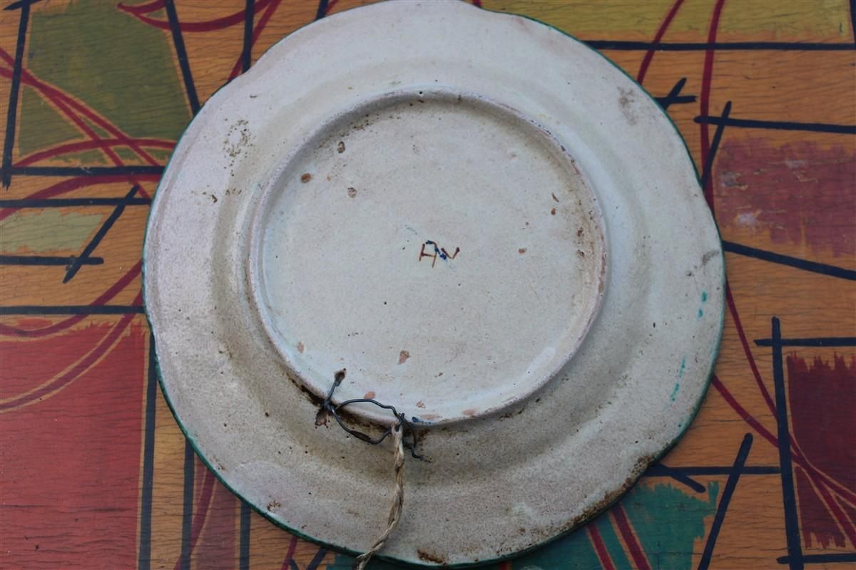 Avallone Round Ceramic Plate Vietri Sul Mare Mid Century With Little Houses photo 265.0