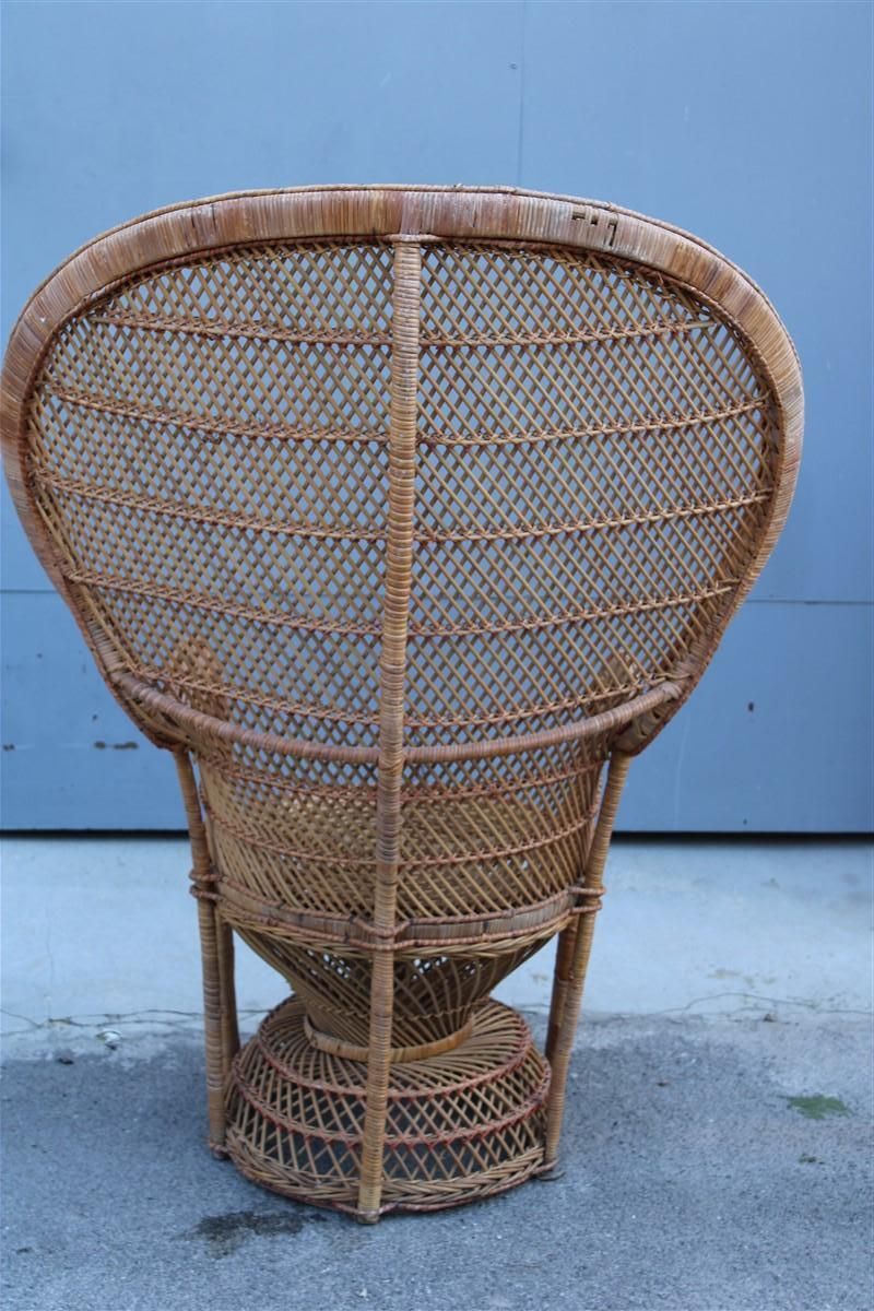 photo furniture Large Decorative Italian Straw Chair From Around 1950, Franco Albini Style