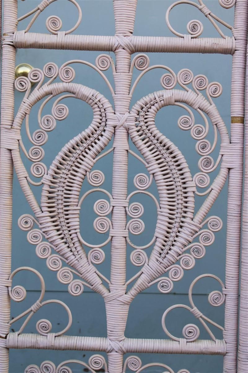 Home Decor Hand Woven Bamboo Screen Partition Italian 1960s Pink photo