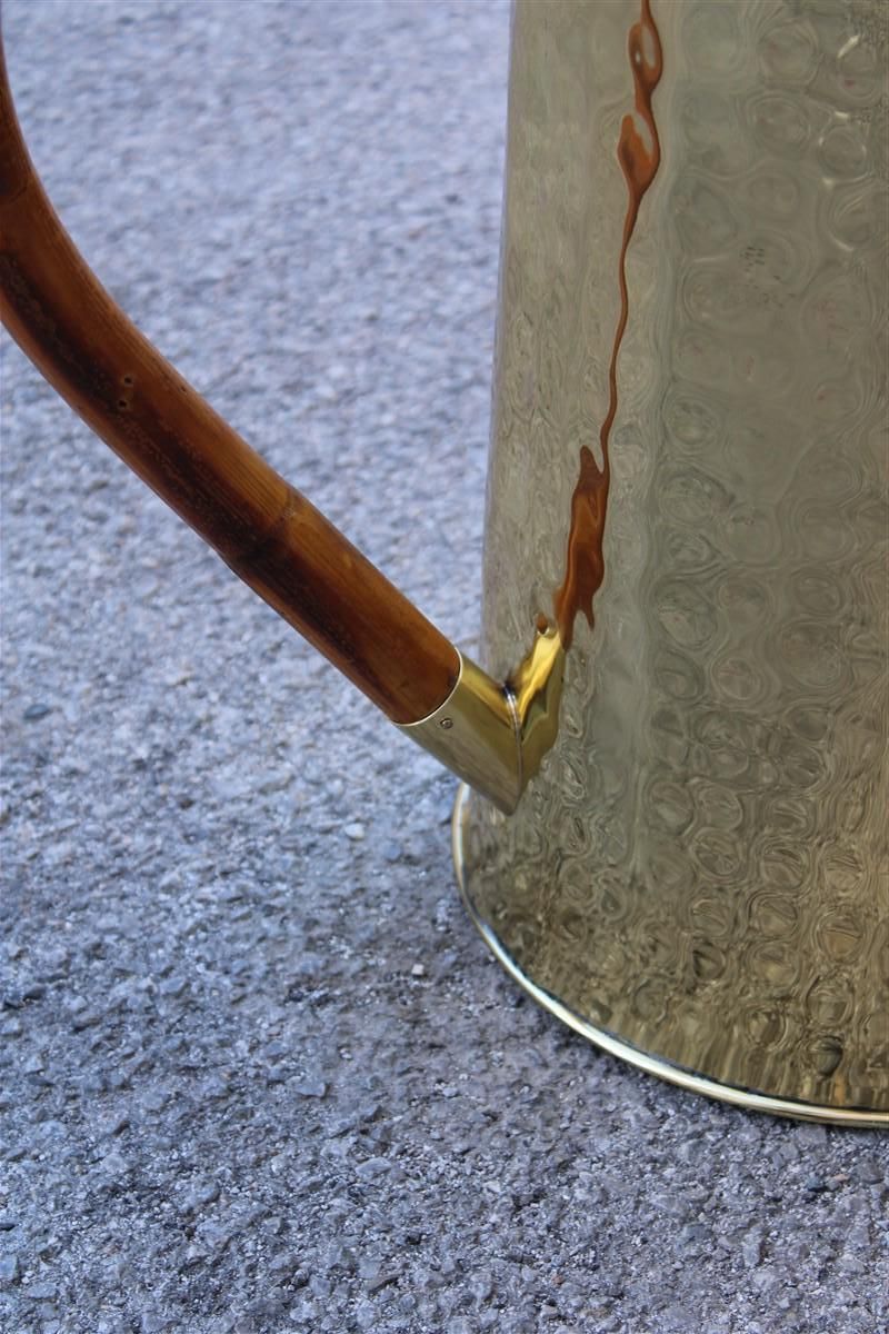 Elegant Umbrella Stand Bamboo And Solid Brass Italian Design 1970s photo 1593.0