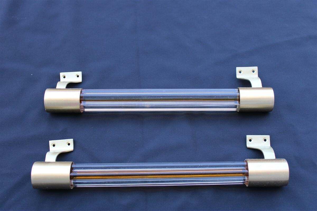 Pair Mid Century Venini Handles Brass Satin And Murano Glass 1950s Made In Italy photo furniture