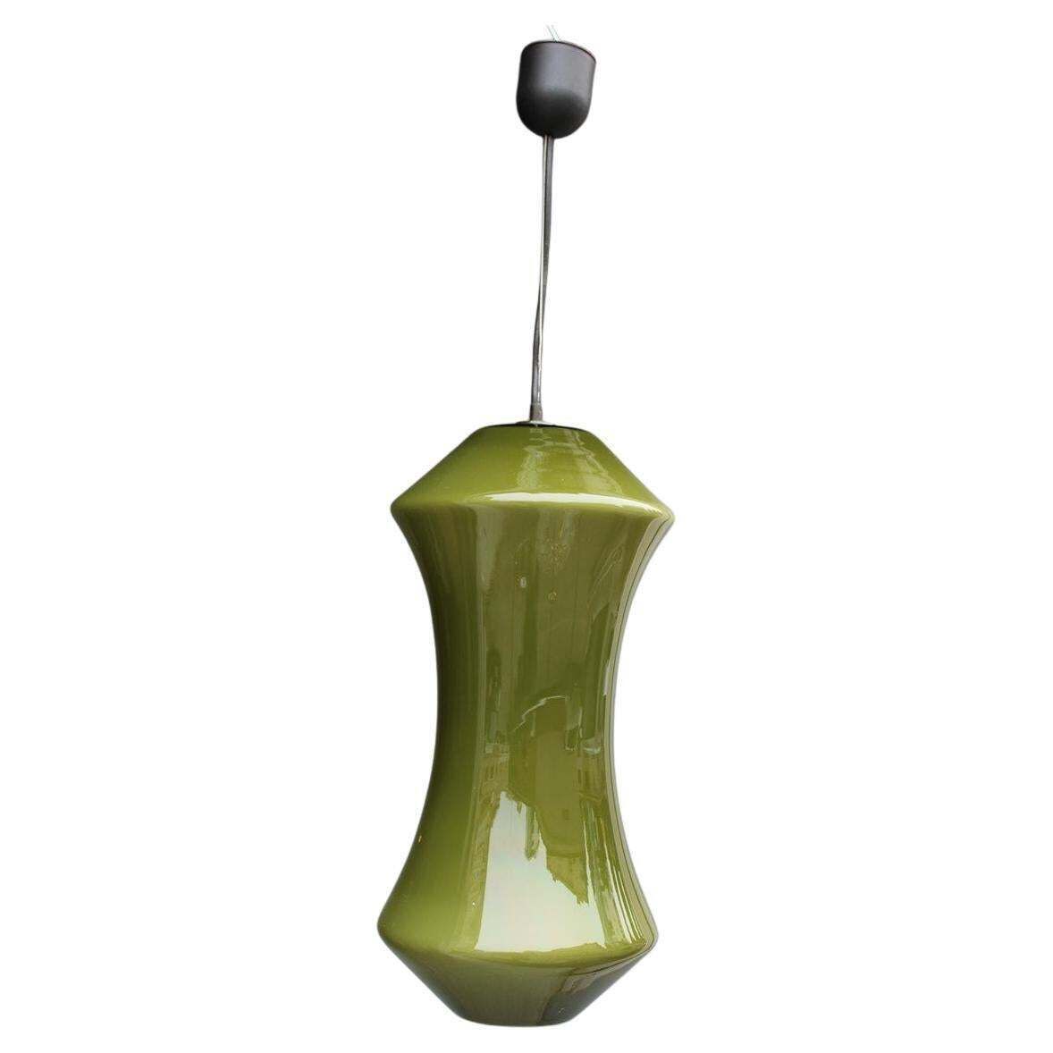 Ceiling Lamp Vistosi Mid Century Italian Design Green Clessidra 1950s