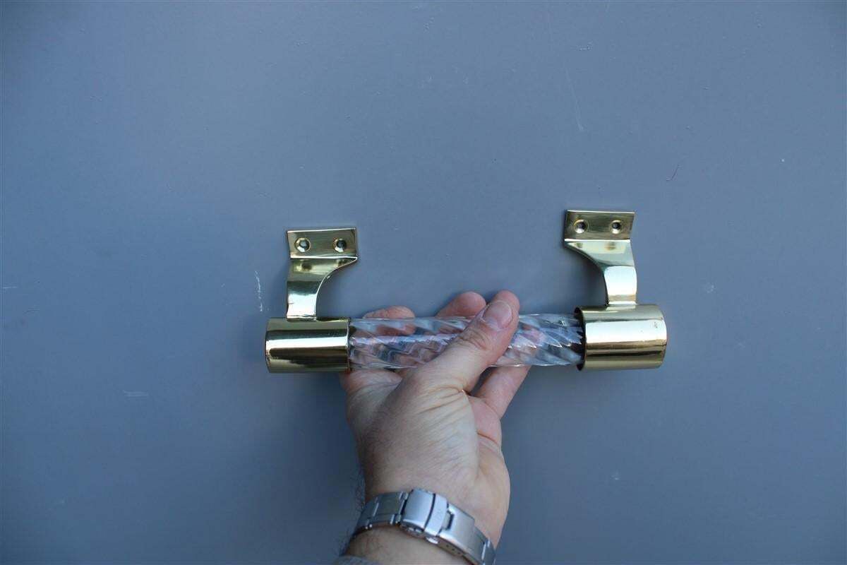 Pair Of Venini Handles In Murano Glass Torcello And Brass 1940s Gold photo vinterior
