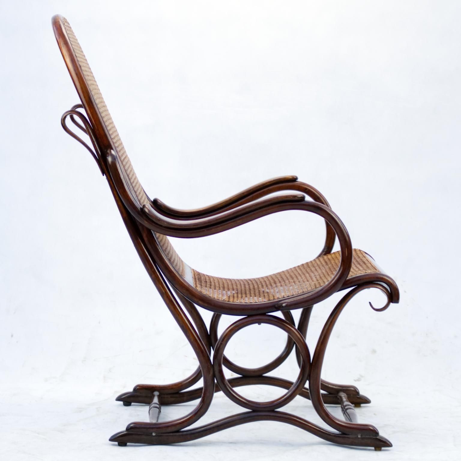 photo buy Bentwood Cane Salonfauteuil Easy Chair Thonet No. 1, Circa 1890