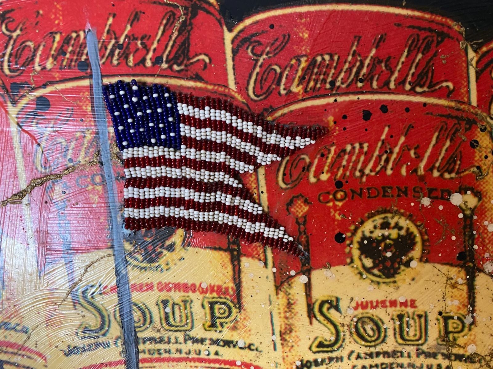 Stan Natchez (Shoshone/Paiute, B.1954) 'Campbells Soups, 6 Plates For 10c' photo 2400.0