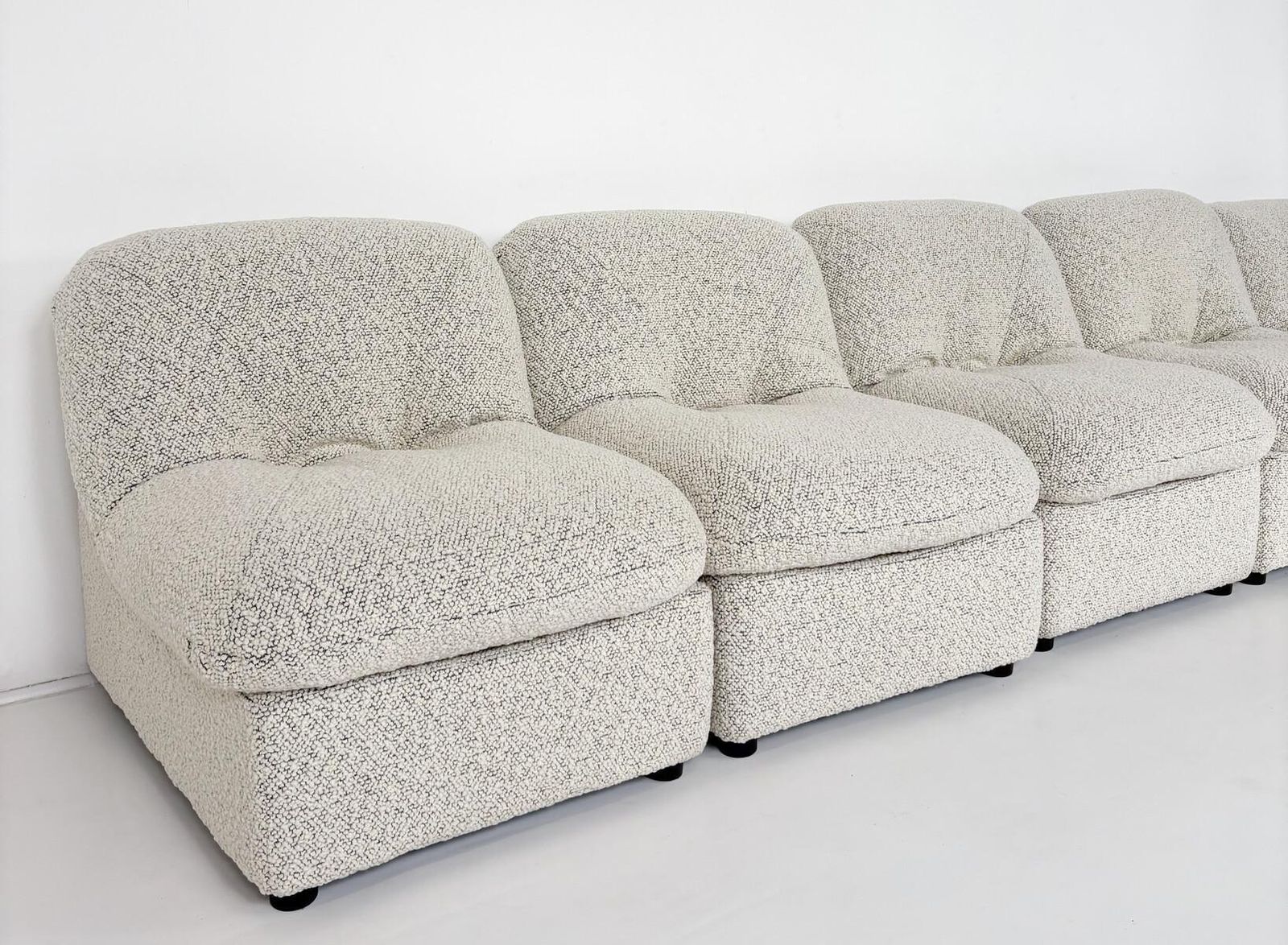 Contemporary Set Of 5 Armchairs, Boucle Fabric, Italy photo furniture