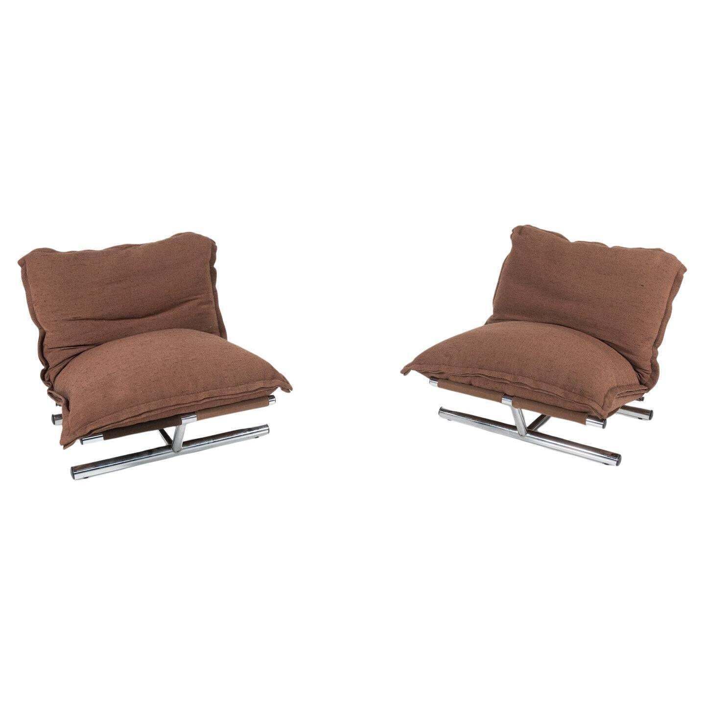 Mid Century Modern Pair Farfalle Chairs By Roberto Lucci & Paolo Orlandini