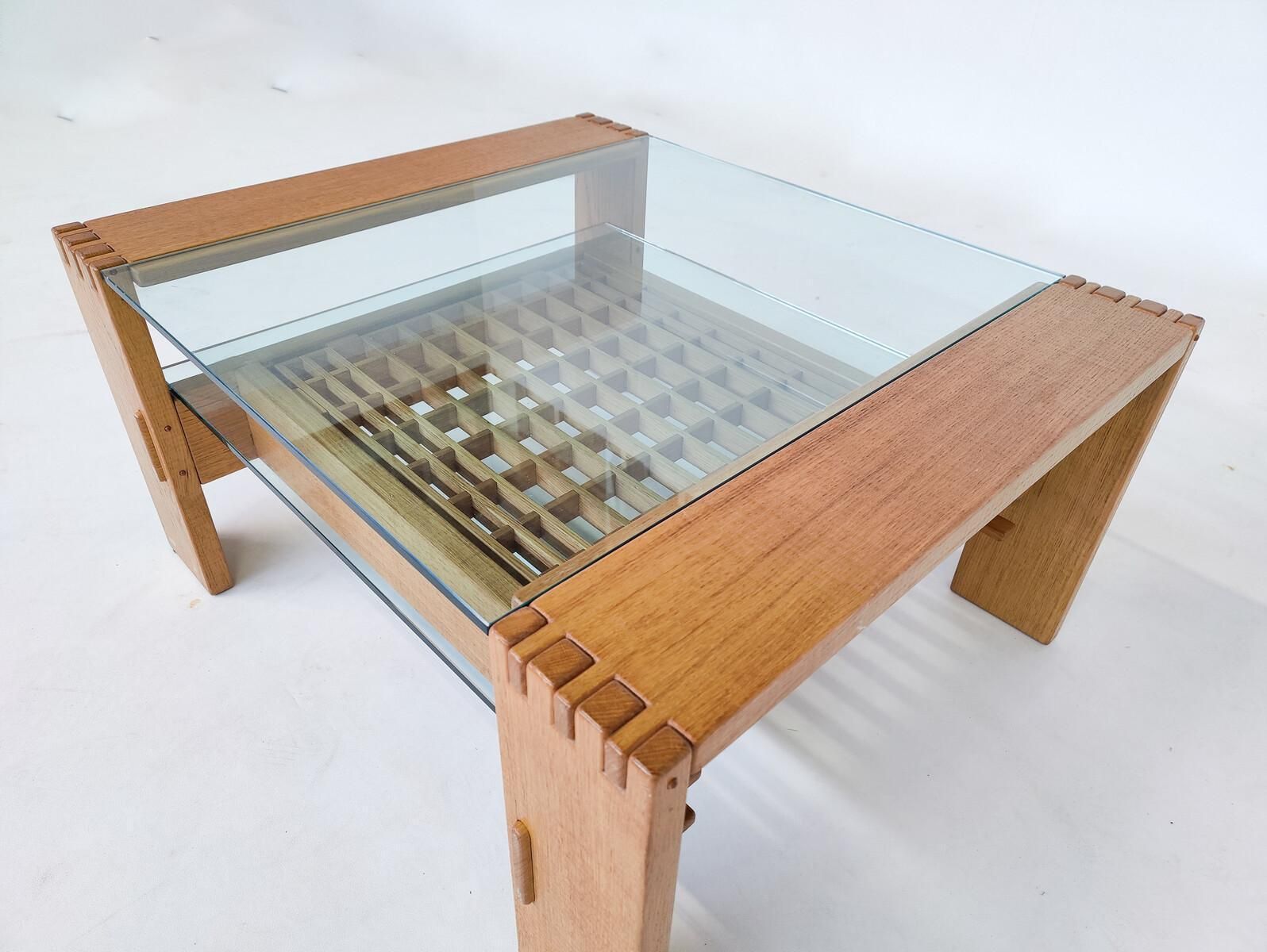 Mid Century Modern Coffee Table By  Rivadossi, Wood And Glass, Italy photo furniture