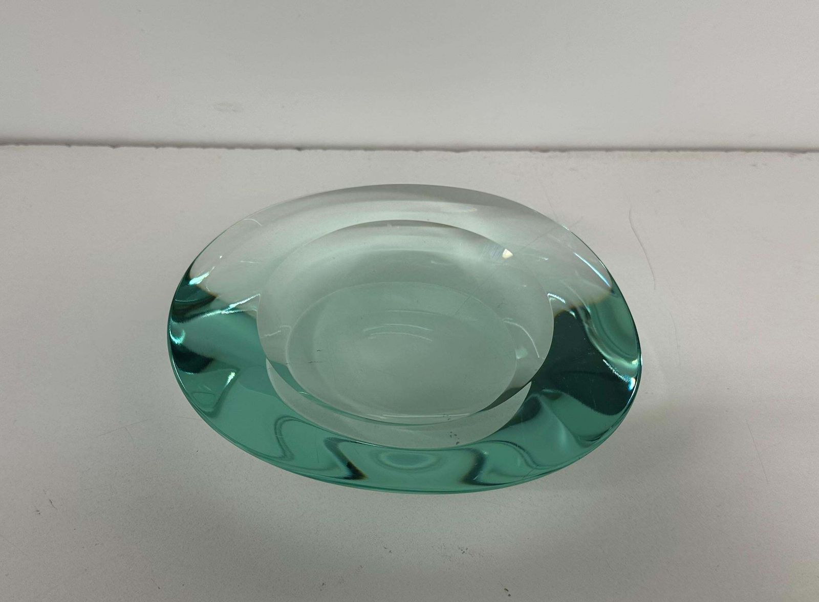 Italian Mid Century Fontana Arte Glass Pocket Emptier, Signed Fx, 1950s photo furniture