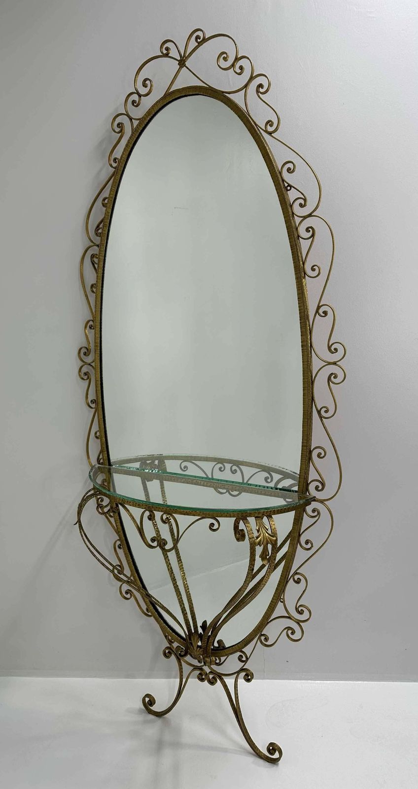 Italian Set Of Wall Mirror Console And Pouf By Pierluigi Colli, 1960s photo Home Decor