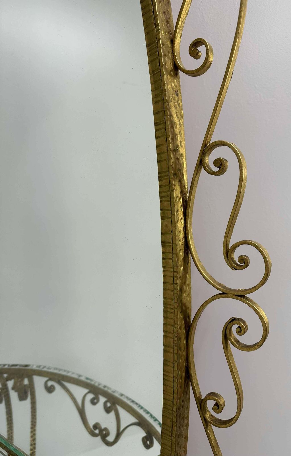 photo for sale Italian Set Of Wall Mirror Console And Pouf By Pierluigi Colli, 1960s
