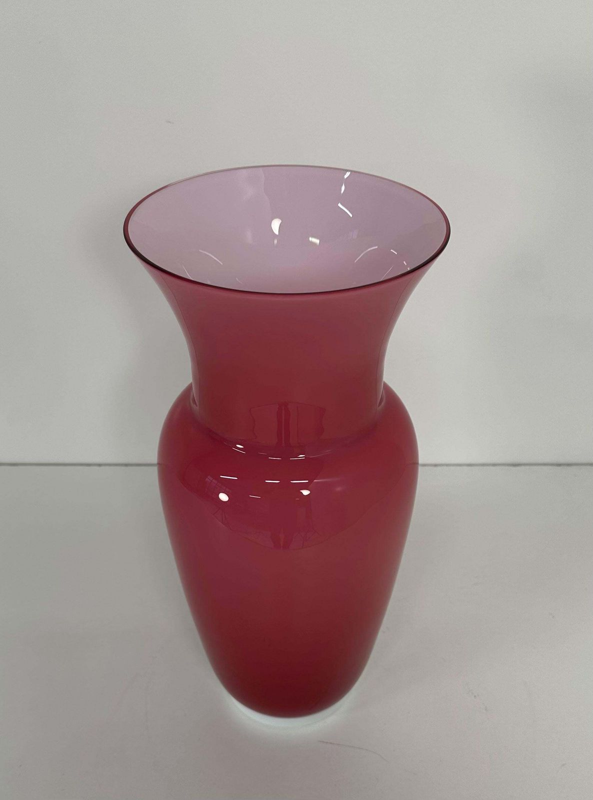 Italian Pink Murano Glass Vase, By Tommaso Buzzi, 1990s photo for sale