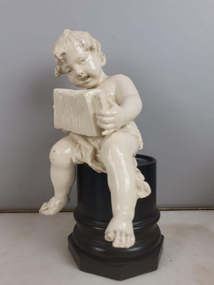 Group Of 5 Earthenware Musician Cherubs, Late 19th, Early 20th. photo 1872.0