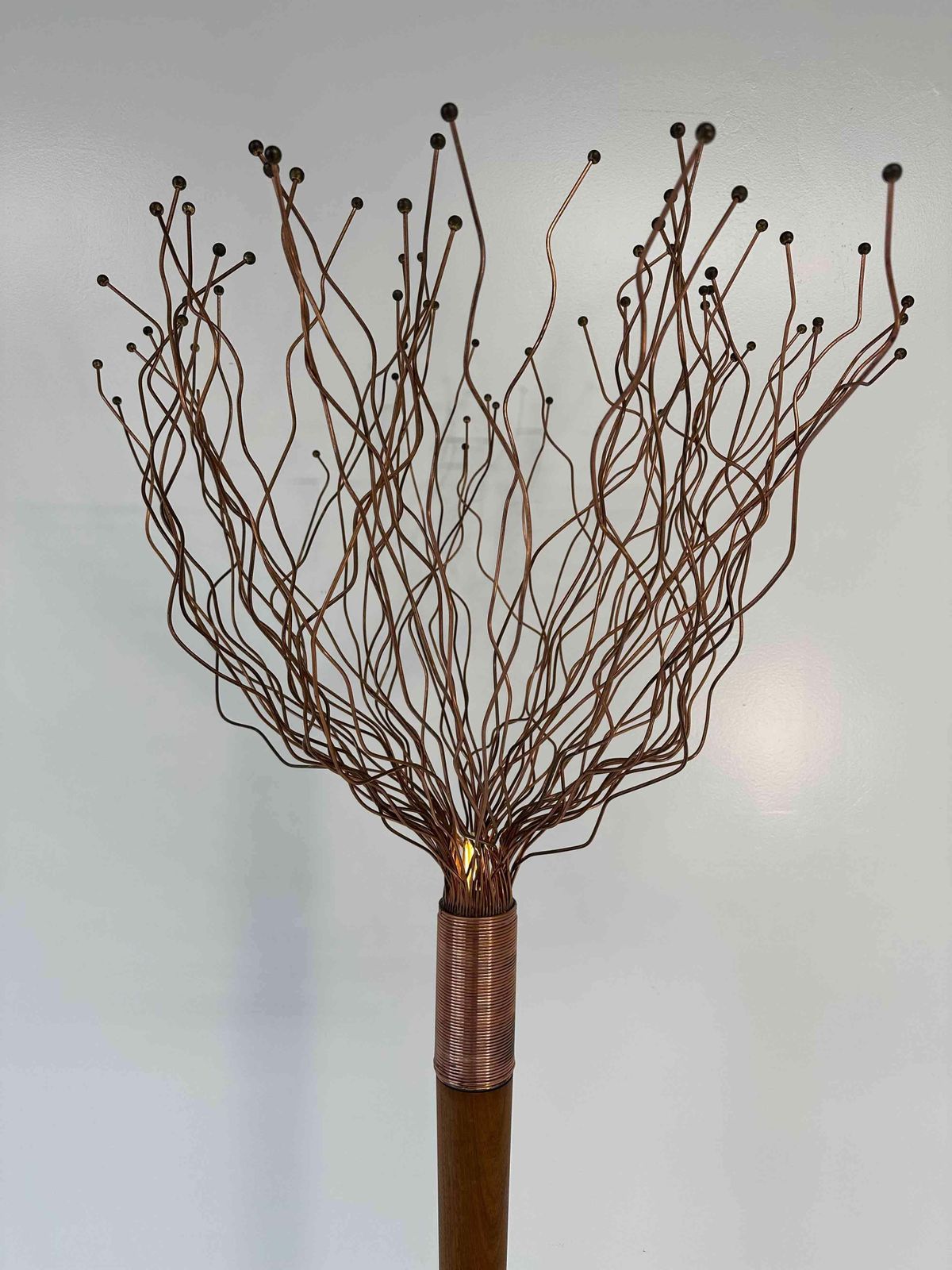 Italian Wood, Copper And Brass Tree Floor Lamp, Paolo Donatello, 1990s photo 1327.0