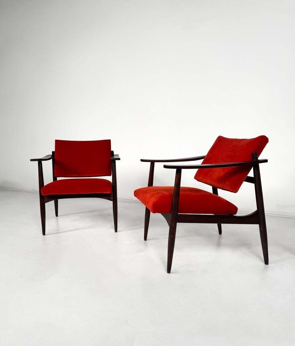 Pair Of Mid Century Armchairs In The Style Of Edmund Homa photo for sale